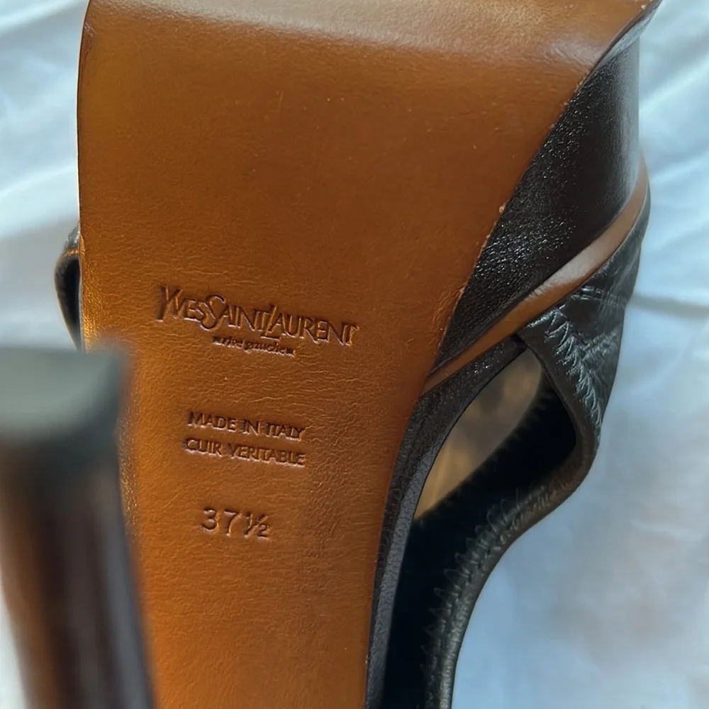 Gorgeous YSL Yves Saint Laurent Platform Heels Pewter -Silver Gray- beautiful!